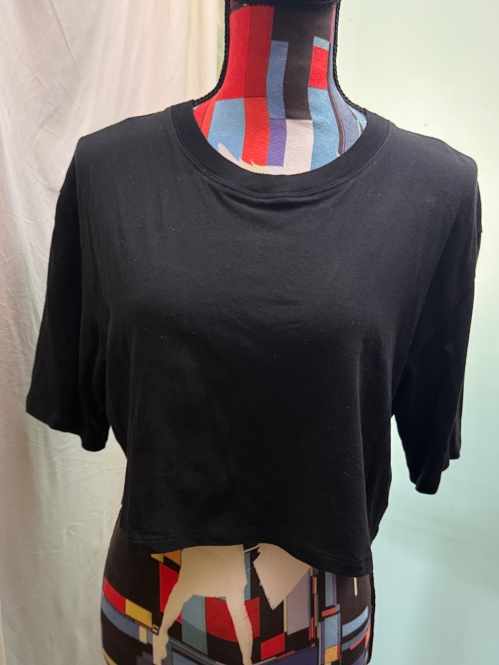 TNA Black Cropped Crewneck Tee